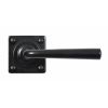 Padstow Lever Handle on Square Rose - Flat Black