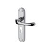 Heritage Brass Door Handle for Euro Profile Plate Gloucester Design Polished Chrome finish