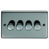 Eurolite Stainless Steel 4 Gang Dimmer Black Nickel