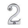 Heritage Brass Numeral 2 Face Fix 51mm (2") Satin Chrome finish