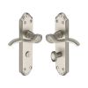 Heritage Brass Door Handle for Bathroom Verona Small Design Satin Nickel finish