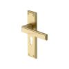 Heritage Brass Door Handle Euro Profile Atlantis Design Satin Brass finish