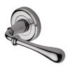 Heritage Brass Door Handle Lever Latch on Round Rose Roma Design Polished Chrome finish