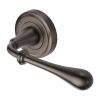 Heritage Brass Door Handle Lever Latch on Round Rose Roma Design Matt Bronze finish