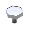 Heritage Brass Cabinet Knob Hexagon Design 32mm Polished Chrome finish