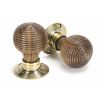 Rosewood & Aged Brass Beehive Mortice/Rim Knob Set