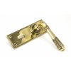 Aged Brass Reeded Lever Lock Set