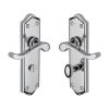 Heritage Brass Door Handle for Bathroom Buckingham Design Polished Chrome finish