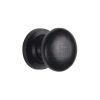 Black Iron Rustic Cabinet Knob on Plate Round Design 25mm