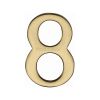 Heritage Brass Numeral 8 Self Adhesive 51mm (2") Polished Brass finish