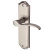 Heritage Brass Door Handle Lever Latch Howard Design Satin Nickel finish