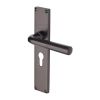 Heritage Brass Octave Euro Profile Door Handle on 200mm Plate Matt Bronze finish