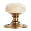 Delamain Porcelain Knob - Dual Finish-Ivory crackle and Florentine bronze