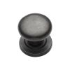 Rustic Dark Bronze Cabinet Knob Round Design on Plate 32mm