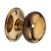 Hammered Cottage Large Mortice/Rim Door Knob Aged Brass