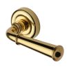 Heritage Brass Door Handle Lever Latch on Round Rose Colonial Design Polished Brass finish