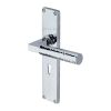 Heritage Brass Bauhaus Hammered Lever Lock Door Handle on 200mm Plate Polished Chrome finish