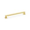 Alexander & Wilks - Jesper Square Cabinet Pull Handle - Satin Brass PVD - Centres 224mm