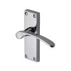 Heritage Brass Door Handle Lever Latch Sophia Short Design Polished Chrome finish