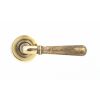 Aged Brass Hammered Newbury Lever on Rose Set (Plain)