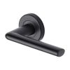 Sorrento Door Handle Lever Latch on Round Rose Lena Design Matt Black finish