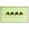 Eurolite Stainless Steel 4 Gang Dimmer Polished Brass