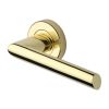 Heritage Brass Door Handle Lever Latch on Round Rose Mercury Design Polished Brass finish