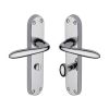 Heritage Brass Door Handle for Bathroom Sutton Design Polished Chrome finish