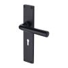 Heritage Brass Octave Lever Lock Door Handle on 200mm Plate Matt Black finish