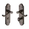 Heritage Brass Door Handle Bathroom Set Meridian Design Matt Bronze Finish