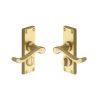 Heritage Brass Door Handle for Privacy Set Bedford Short Design Satin Brass finish