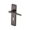 Heritage Brass Door Handle Lever Lock Kendal Design Matt Bronze finish