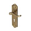 Heritage Brass Door Handle Lever Lock Buckingham Design Antique Brass finish