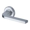 Heritage Brass Door Handle Lever on Rose Bellagio Design Satin Chrome Finish