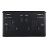 Eurolite Enhance Decorative 2 Gang USB Socket Matt Black