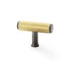 Alexander & Wilks - Crispin Knurled T-bar Cupboard Knob - Satin Brass and Dark Bronze PVD - 55mm