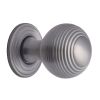 Heritage Brass Cabinet Knob Reeded Design 32mm Satin Chrome finish