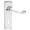 Victorian Scroll Lever On Lock Backplate - Polished Chrome