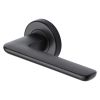 Sorrento Door Handle Lever Latch on Round Rose Trino Design Matt Black finish