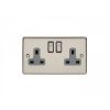 Eurolite Enhance Decorative 2 Gang Socket Satin Stainless Steel