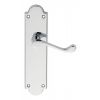 Victorian Scroll Lever On Shaped Latch Backplate - Polished Chrome