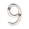 Heritage Brass Numeral 9 Face Fix 51mm (2") Polished Nickel finish