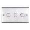 Eurolite Stainless Steel 3 Gang Dimmer Satin Stainless Steel