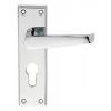 Contract Victorian Lever On Euro Lock Backplate - Polished Chrome