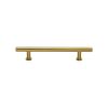 Heritage Brass Cabinet Pull T-Bar Design with 16mm Rose 128mm CTC Satin Brass Finish