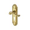 Heritage Brass Door Handle for Euro Profile Plate Gainsborough Design Polished Brass finish