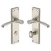 Heritage Brass Door Handle for Bathroom Sophia Design Satin Nickel finish