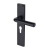 Heritage Brass Octave Euro Profile Door Handle on 200mm Plate Matt Black finish