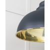 Smooth Brass Harborne Pendant in Soot