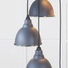 Hammered Nickel Brindley Cluster Pendant in Slate